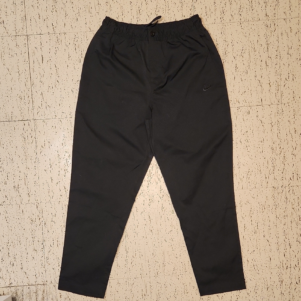 Nike Deep Black Embroiderered Logo Straight Leg Club Windbreaker Jogger Pants